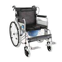FLYSXP Creative Multifunctional Folding Bathroom Wheelchair Portable Elderly Disabled Travel Trolley Wheelchair
