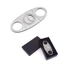 LYFUN Stainless Steel Cigar Cutter-Guillotine Double Blade for a Precise Perfect Cut-Cigar Punch with Gift Box(Hole Diameter 0.9'')