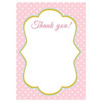 30 Blank Thank You Cards Pink Polka Dots Bridal Baby Shower Sprinkle Birthday Party + 30 White Envelopes