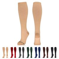 NEWZILL Compression Dress Sock (15-20 mmHg) for Men & Women - Cotton Rich Comfortable Socks - BEST Stockings for Business Casual, Running, Medical, Athletic, Edema, Diabetic (Nude, S/M)