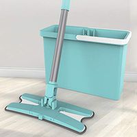 JTYX MOPS 4 in 1 Flat Mop Hand-Free Washing Floor Mop and Bucket Set Wet and Dry Microfiber Lazy Mop Household Cleaning Tool
