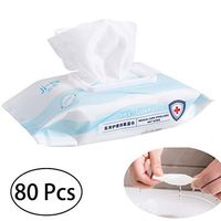 Hand Sanitizer Travel Size Alcohol Detergent Wipes Large Wet Wipes（1 Packs, 80 Pcs）Portable Alcohol Swabs Pads Wipes for Phone, Elevator, Keyboard