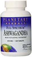 Planetary Herbals Full Spectrum Ashwagandha (Winter Cherry) 570 mg Tablets' 120 Tablets (Pack of 2)