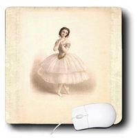 3drose Print of Pretty Ballerina in Pink Dress Up On Toes - Mouse Pad
