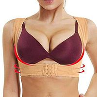 Fine Women Chest Brace Up Posture Corrector Shapewear Vest, Chest Supports for Women Bra Shapewear Top Posture Corrector Shapewear Tops (Khaki, M)