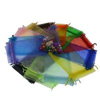 Lautechco 100Pcs Organza Bags 8x12 inches Mixed Color Random Color Organza Gift Bags Small Mesh Bags Drawstring Gift Bags Christmas Drawstring Organza Gift Bags (8x12 inches Mixed Color Random Color)