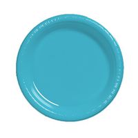 Creative Converting Touch of Color 20 Count Plastic Banquet Plates, Bermuda Blue