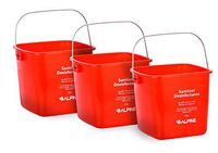Alpine Industries Commercial Sanitizing Cleaning Pail - Heavy Duty Sanitizer Bucket - Cleaning Fluid Bucket - Cleaning Bucket for Offices, Restaurants, School, Bathrooms (Red, 3 Qt)