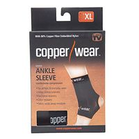 Copper Wear Supportive Athletic Compression Ankle Sleeve XL - Black