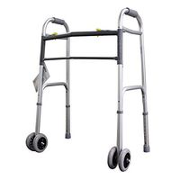 Lumex 604070W Imperial Collection Dual Release X-Wide Folding Walker with 5” Wheels, Pack of 2