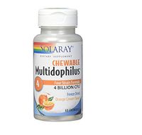 Solaray Multidophilus 4 Freeze Dried Orange Cream 4bil Chewable Tablet, 60 Count