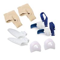 Healifty Toe Adjuster 4PCS Toe Separators Bunion Corrector Relief Protector Straightener Kit for Women and Men to Wear with Shoes Day and Night Foot Care (Skin Color)