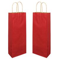 Wine Gift Bags Red Kraft Paper Bags with Handles for Wedding Birthday Party Holiday Gift Wrapping by ADIDO EVA (12 PCS 14.9 x 5.9 x 3.1 in)