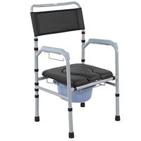 Cocoarm Commode Toilet Chair, Adjustable Height Aluminum Alloy Bedside Toilet Chair, Adult Folding Toilet Safety Frame Chair for Bathroom