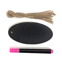 Craft Sensations Wooden Black Gift Tag Chalk Labels - Oval, Pack of 10 with Chalk Marker