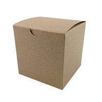 Black Cat Avenue 4"x4"x4" Kraft Brown Pinstripe Gift Boxes 20 Count