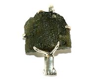 Moldavite Sterling Silver Pendant Tree Design 08
