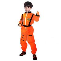 Goldweather Toddler Baby Boys Girls Fleece Bunting Romper Bodysuit Astronaut Spaceman Cosplay Flight Space Suit Infant Jumpsuit Outerwear Costume(Orange 1,2-5 Years)