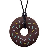 Munchables Donut Chewy Necklace - Sensory Chew Necklace for Boys and Girls (Brown)