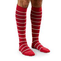COMRAD | Premium and Stylish Compression Socks for Multipurpose Wear (Burgundy/White Stripe, Medium)