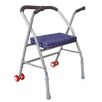 CHAIR Medical Rehab Chair, Wheelchair,Folding Adjustable Walker Driving Medical, Elderly Stainless Steel Walker with Wheel Seat Booster, Rehabilitation Equipment