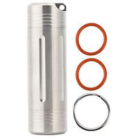 Tihebeyan Outdoor Titanium Alloy Seal Pill Bottle Portable Emergency Tablet Medicine Pill Fob for Storage Pill Candy Tea Match
