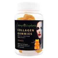 Hemp Euphoria Collagen Gummies 4000mg per Gummy - with Hemp Extract 600mg per Bottle (20mg per Gummy) 30 Count - Mimosa Flavor