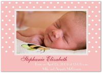 Polka on Pink Birth Announcements - Set of 20