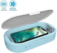 Smart Phone Sanitizer Portable UV Lights Cell Phone Sanitizer Sterilizer Cleaner Aromatherapy Function Disinfector for All iPhone Android Cellphone Toothbrush-Blue
