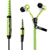 I-kool Cold Weather Winter Wear Zippered in-Ear Headphones with Mic (Ever-Green)