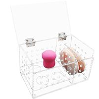 ZZ Lighting Great Ventilation Dustproof Clear Acrylic Beauty Sponge Blenders Organizer Comestic Sponge Puff Storage(Large)