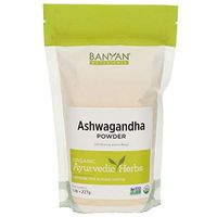 Banyan Botanicals Organic Ashwagandha Root Powder - 1/2 LB - Indian Ginseng - Adaptogen Supplement Promotes & Supports Vitality, Strength, Sleep, Adrenal Health, Calming The Mind & Combating Stress **