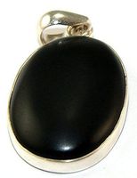 Sterling Silver Unpolished Onyx Pendant Jewellery PEND470