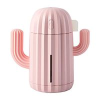 Air Humidifier, Cool Mist Humidif,340ML USB Ultrasonic Air Humidifier Cactus Timing Aromatherapy Essential Oil Diffuser Aroma Mist Maker Fogger,Pink