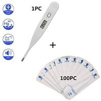 Yuema Child Adult Stick Digital Thermometer + 100Pcs Disposable Digital Thermometer Probe Covers Self Protection
