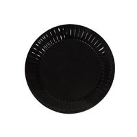 Party Essentials Deluxe Quality Hard Plastic 6-Inch Round Party/Dessert Plates, Black, 24 Count