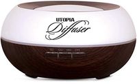 Ultrasonic Essential Oil Diffuser 300 ml - Cool Mist Air Humidifier – Water-Less Shutoff - 7 Changing Colors - for Aromatherapy and Skin Benefits - Dark Wood