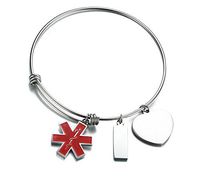 XUANPAI Free-Engraving Stainless Steel Medical Alert ID Expandable Charm Bracelet for Women Girls