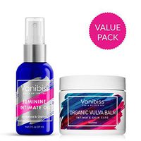 Feminine Intimate Oil Spray & Organic Vulva Balm Cream-Yeast Infection Treatment & Menopause Support by Vanibiss-Relieves BV, Dryness, Odor, Itching, Burning, Chafing-Organic & Natural (2fl.oz)-(2oz)