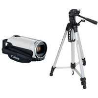 Canon VIXIA HF R800 Camcorder (White) with 60-Inch Lightweight Tripod and Bag