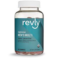 Amazon Brand – Revly Men’s Formulated Organic Multivitamin, 90 Gummies (3 Gummies per Serving), Vegetarian, Gluten free, Certified Organic