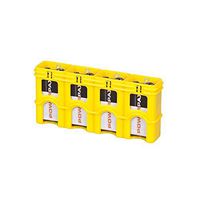 Storacell by Powerpax SlimLine 9V Battery Caddy, Yellow, Holds 4 Batteries