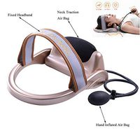Portable Neck Cervical Pneumatic Vertebra Tractor Pillow Inflatable Cervical Traction Device Neck Massage Neck Spine Posture Traction Instrument Pain Relief (Manual Type)