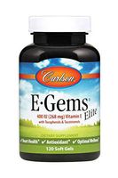 Carlson - E-Gems Elite, 400 IU (268 mg) Vitamin E with Tocopherols & Tocotrienols, Heart Health & Optimal Wellness, Antioxidant, 120 Soft Gels