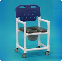 Economy Shower Chair Commode w/New Backrest - ESCOF817P - ESCOF820P - With pail - 41" H x 21" W x 21.5" D