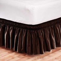 unbrand Elastic Bed Skirt Dust Ruffle Easy Fit/California King Size/Brown