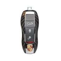 T-Carbon Genuine Carbon Fiber Keyless Remote Key Fob Flip Key Protection Case Cover Side Blades for Porsche 918  Porsche 911 Macan Cayenne Panamera