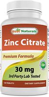 Best Naturals Zinc Citrate 30 mg - Immune Support - 120 Tablets