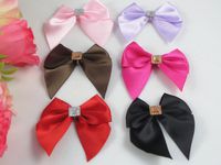 50pcs Ribbon Bows Flower The Rhinestone Appliques Sewing Craft Lots Upick (Mix)
