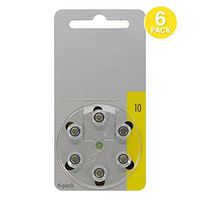 Power Special Size 10 Zinc Air Hearing Aid Batteries - Made in Germany (1 Pack) (6 Batteries)